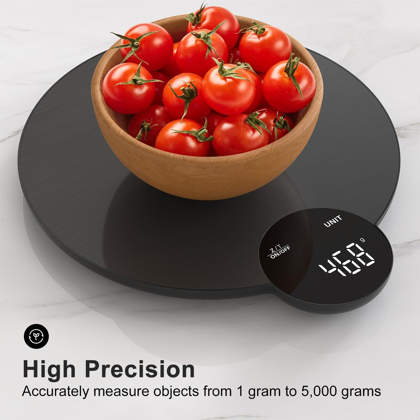 Digital Kitchen Scale with LCD Display, Batteries Included, Weighs up to 11 pounds, Black and Stainless Steel