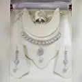 Silver Crystal Rhinestone Jewellery Set For Women Fashion