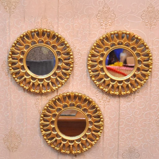 3-Piece Fancy Wall Mirror Decor
