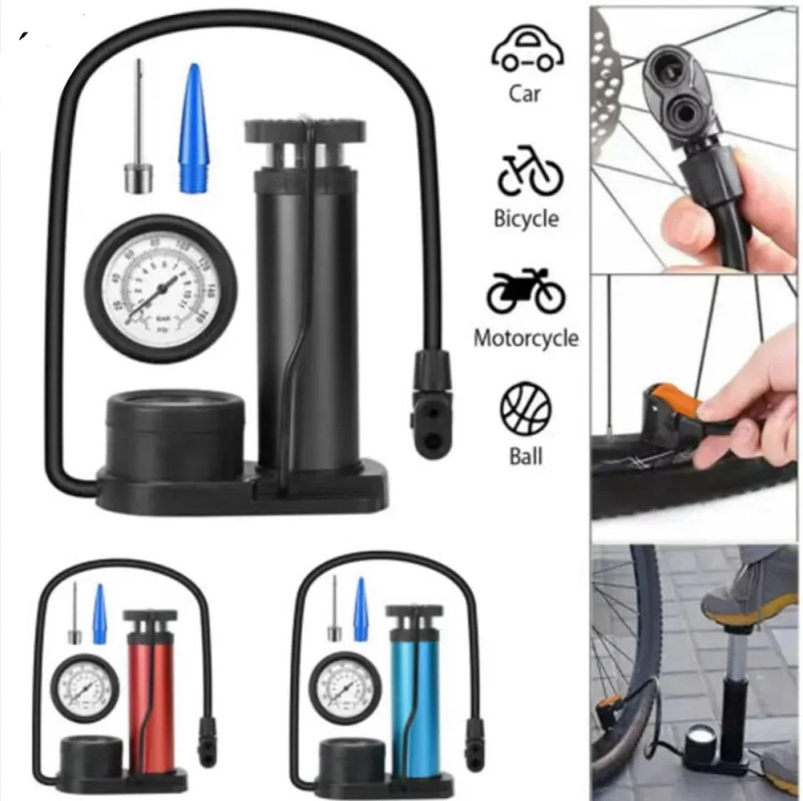 High Pressure Foot Air Pump with Gauge Heavy-Duty Foot Pump