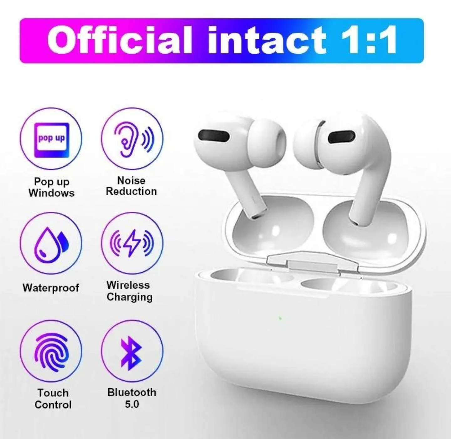 AirPods_Pro Wireless Earbuds Bluetooth 5.0, Super Sound Bass, Charging Case and Extra Ear-Buds, Pop-Up Feature Compatible with All Devices