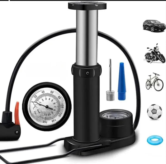 High Pressure Foot Air Pump with Gauge Heavy-Duty Foot Pump