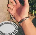 AlRashid Shopping Store Luxury Business Sport Watch for Men / Boys With Silver Hand/Wrist Bracelet Chain