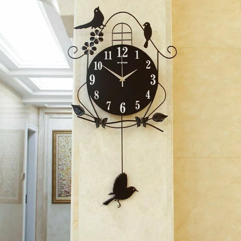 Wooden Bird Cage Wall Clock