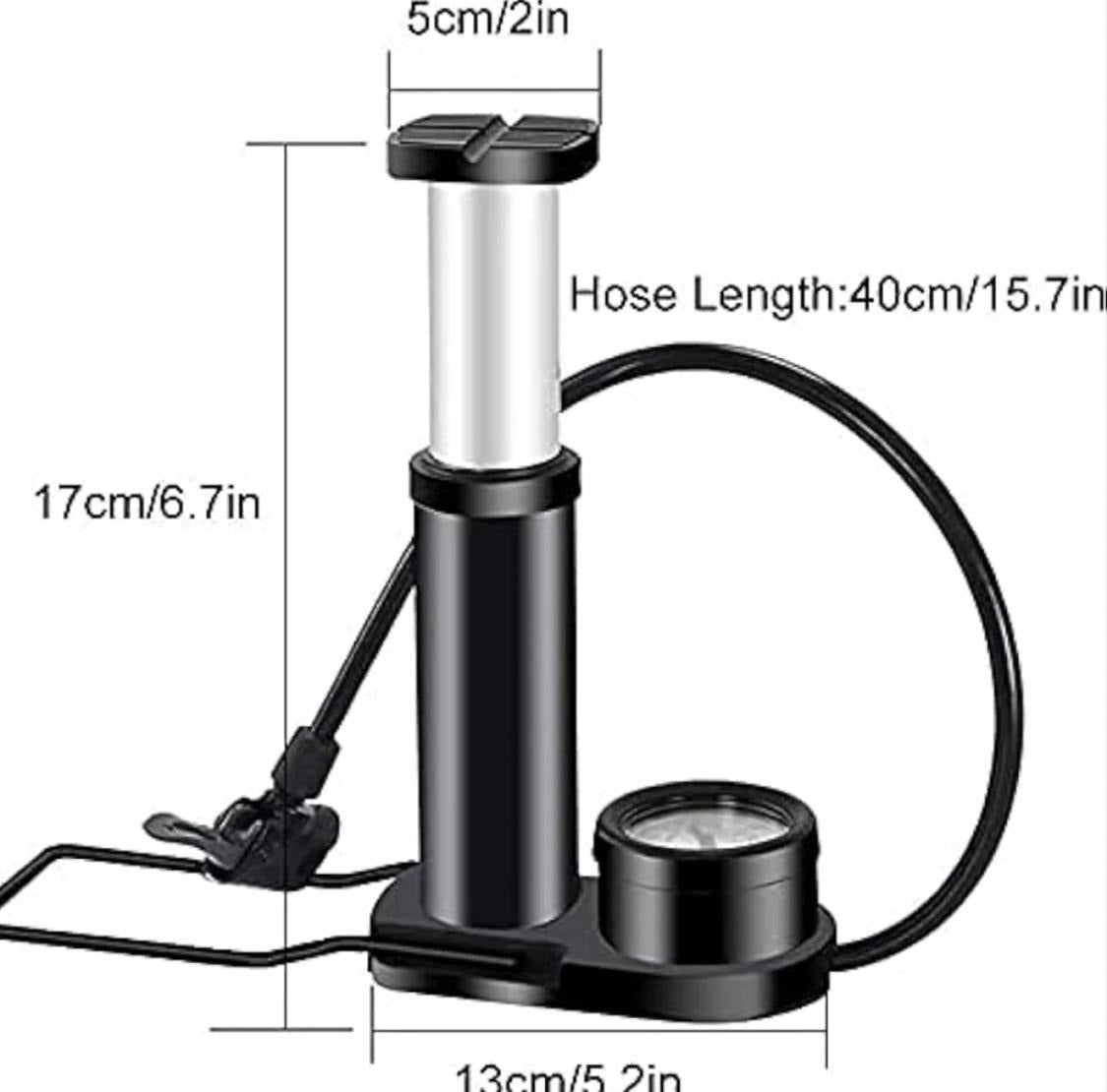 High Pressure Foot Air Pump with Gauge Heavy-Duty Foot Pump